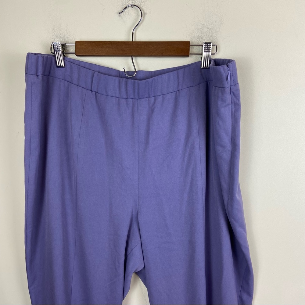 1.State Lavender Purple Split Front Crepe Pants Plus Size 18W Straight Leg - Picture 2 of 10